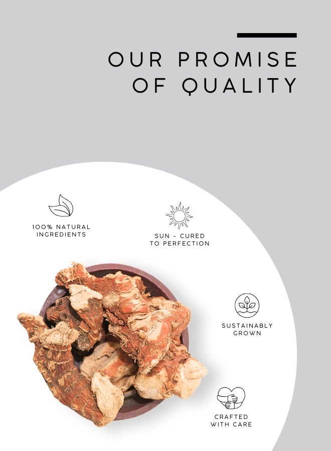 AWAFI MILL Galangal Root (Alpinia galanga/officinarum) – Dried Whole/Slices/Powder | Hot Citrus-Pine, Peppery Ginger-Like Aroma | For Curries, Pastes, Broths, Pickles and Teas - 500 g | 17.6 Oz - Image 4